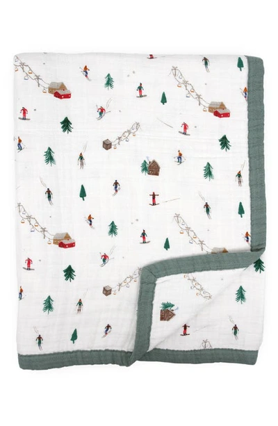 Little Unicorn Cotton Muslin Quilted Throw In Powder Party