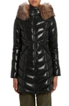 MONCLER MARRE QUILTED DOWN COAT WITH REMOVABLE GENUINE SHEARLING TRIM