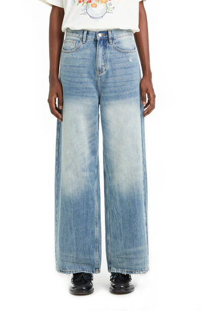 Profound Baggy Wide Leg Jeans In Blue