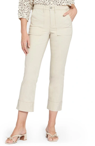 Nydj Utility Relaxed High Rise Ankle Straight Jeans In Feather