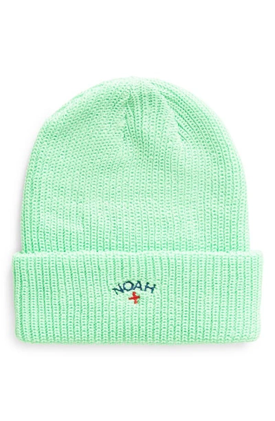 Noah Core Logo Embroidered Beanie In Green