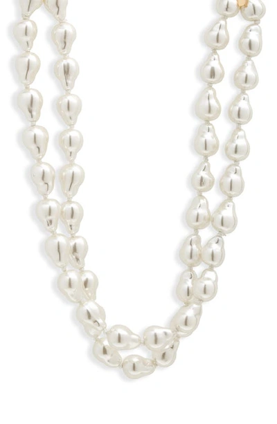 Lele Sadoughi Women's Jackie Goldtone & Glass Pearl Double-layered Necklace