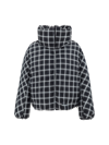 Marni Cropped Puffer Jacket With High Collar And Grid Check Pattern In Bcn99