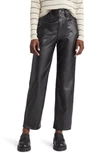 MADEWELL THE PERFECT HIGH WAIST STRAIGHT LEG FAUX LEATHER PANTS