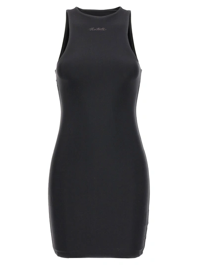 Rotate Birger Christensen Firm Mini Dress Woman Black In Polyamide