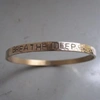 WINDOW DRESSING THE SOUL BREATHE DEEP SHEFFIELD SILVER GOLD PLATED HAND HAMMERED BANGLE