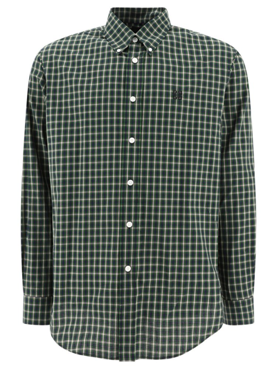 Givenchy Logo Motif Embroidered Check Buttoned Shirt In Grey