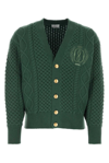 BALLY BALLY LOGO MOTIF EMBROIDERED BUTTONED KNIT CARDIGAN