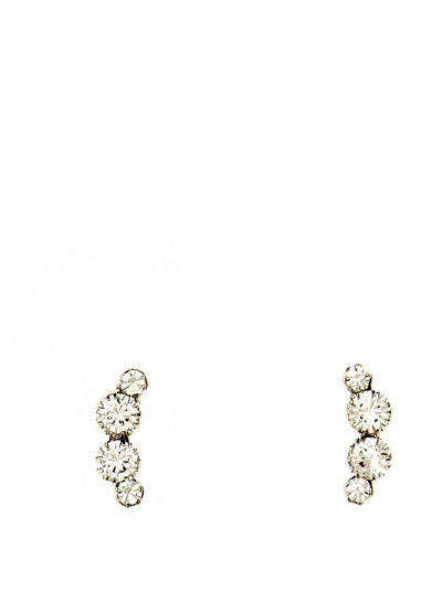 Isabel Marant Crystal Embellished Earrings In Silver