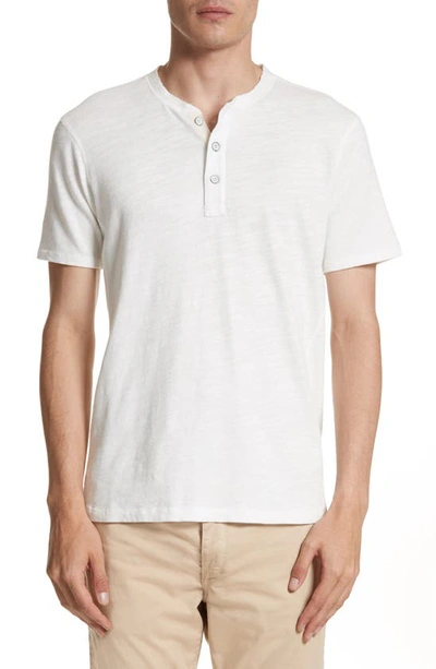 Rag & Bone White Cotton Classic Short Sleeve Henley