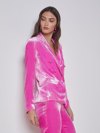 L Agence L'agence Kenzie Velvet Double Breasted Blazer In Hot Pink