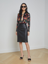 L Agence Rosa Pencil Skirt In Black
