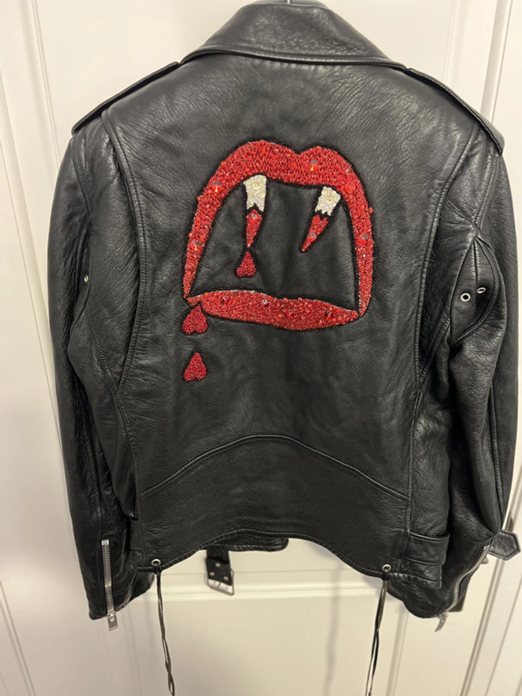 Pre-owned Saint Laurent L17 Paris Blood Luster Leather Jacket In