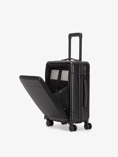 Calpak Hue Front Pocket Carry-on Luggage In Black | 20"
