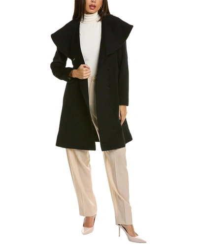 Fleurette Wool Coat In Black