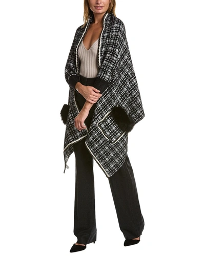 Sara Campbell Knitted Wrap In Black
