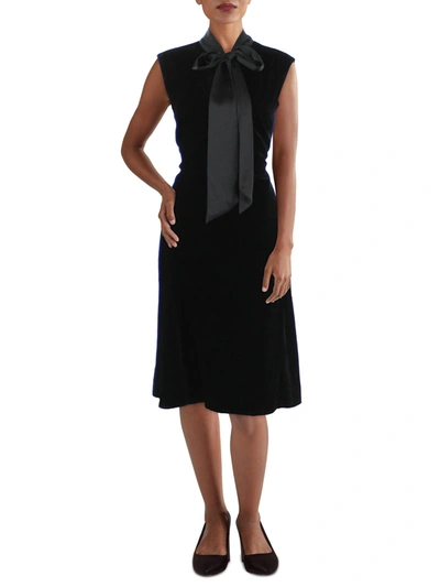 Ralph Lauren Womens Velvet Calf Midi Dress In Black