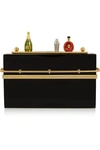 Charlotte Olympia Mini Bar Gold-tone And Perspex Clutch In Black