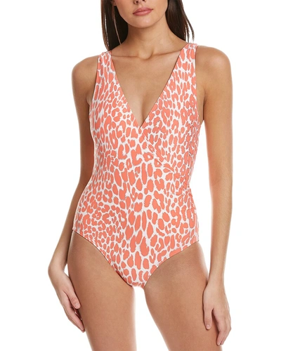 Carmen Marc Valvo Surplice One-piece In Orange