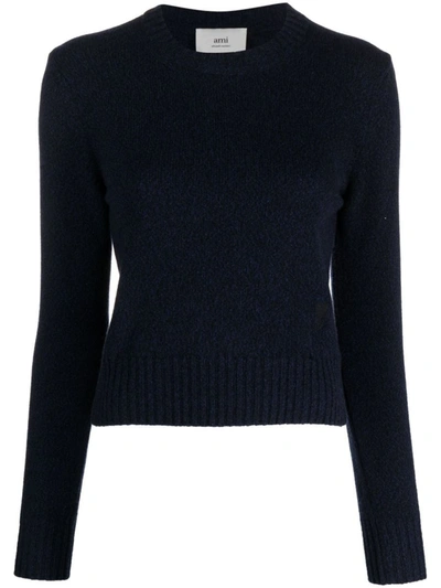 Ami Alexandre Mattiussi Ami Paris Ami Paris De Couer Cashmere Sweater In Navy