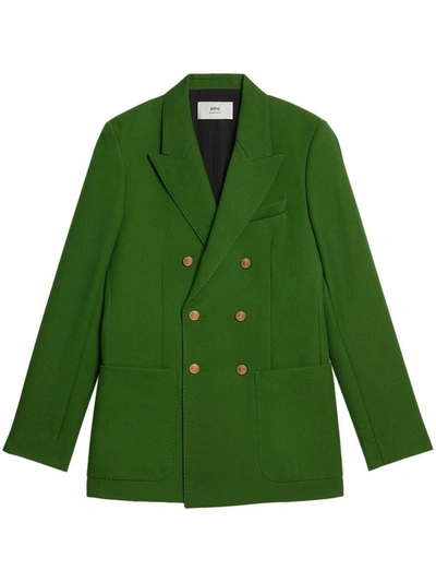 Ami Alexandre Mattiussi Double Breasted Jacket In Green