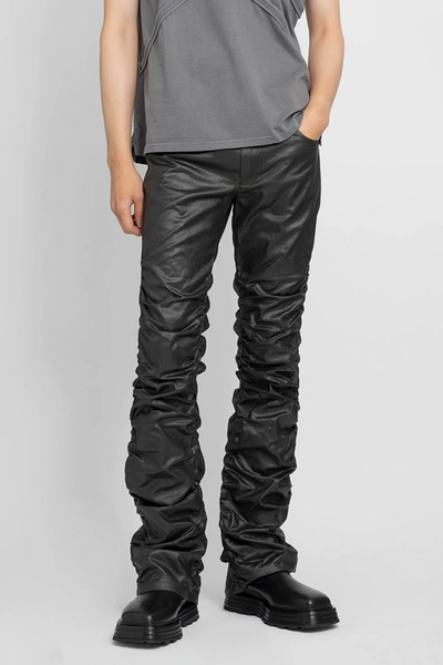 Misbhv Mid-rise Ruched Tapered Trousers In Black