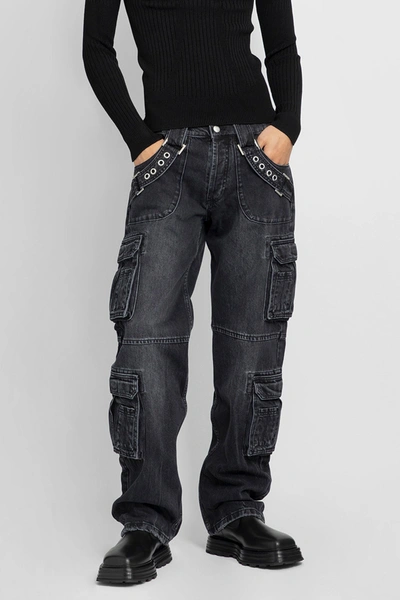 Misbhv Eyelet-detail Straight-leg Jeans In Black