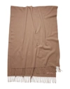 Acne Studios Fringe Wool Scarf - Oversized In Carammel