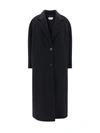 Alexander Mcqueen Double-breasted Wool Blend Coat With Buckle Detail In Black