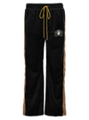 Rhude Men's Velvet Crest Side-stripe Track Pants In Multicolor