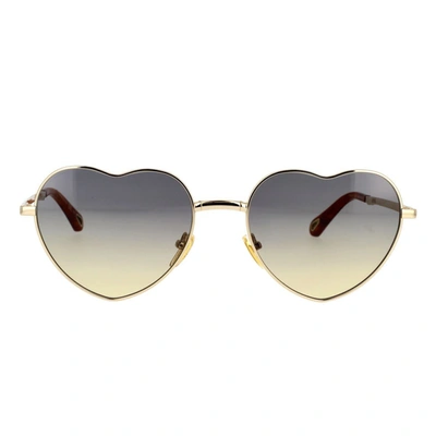 Chloé Ch0071s Sunglasses In Gold / Grey