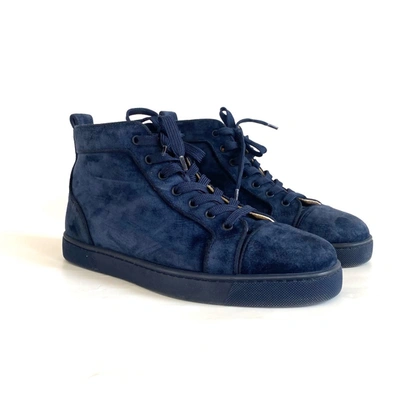 Pre-owned Christian Louboutin Navy Louis Flat Sneakers, , 42