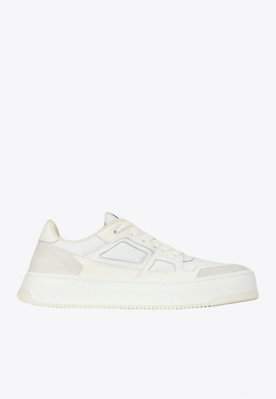 Ami Alexandre Mattiussi New Arcade Leather Low Top Sneakers In White