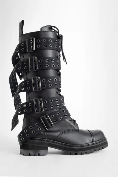 Junya Watanabe Rivet-detail Leather Boots In Black