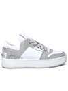 JIMMY CHOO JIMMY CHOO WOMAN JIMMY CHOO CASHMERE WHITE LEATHER SNEAKERS