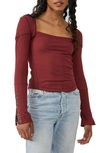 FREE PEOPLE A LITTLE UNRULY LONG SLEEVE TOP