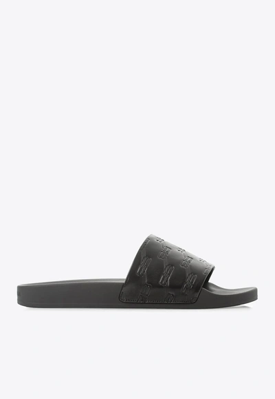 Balenciaga Bb Logo Pool Slides In Black