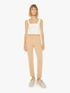 Mother The Mid Rise Dazzler Ankle Fray Sand Pants In Khaki