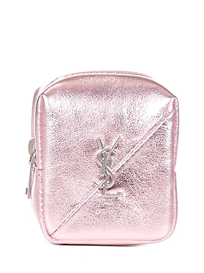 Saint Laurent Jamie Cube Coin Purse In Pink