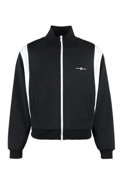 Amiri Logo-print Zip-up Sweatshirt In Black