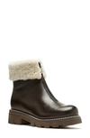 La Canadienne Abba Shearling Lined Leather Bootie In Brown