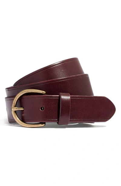 Madewell Medium Perfect Leather Belt In Dark Cabernet