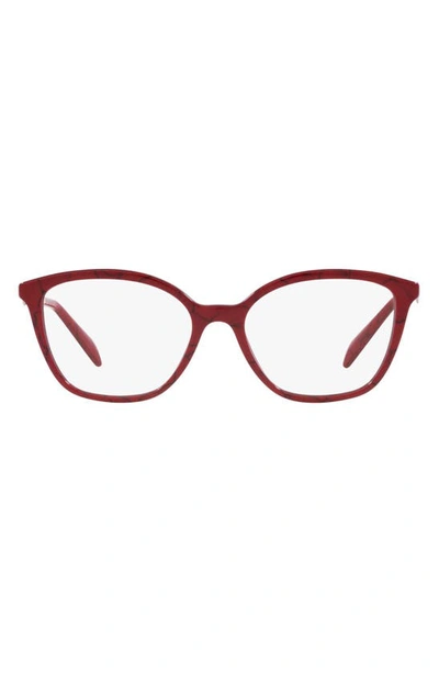 Prada 52mm Butterfly Optical Glasses In Grey