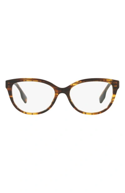 Burberry Esme 54mm Square Optical Glasses In Striped Brown