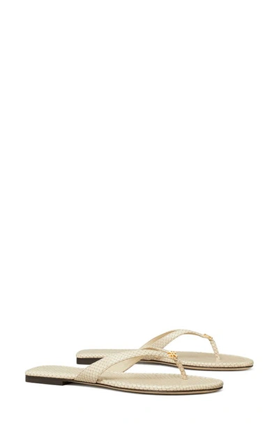 Tory Burch Classic Flip Flop In Taupe Snake