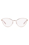 Tory Burch 53mm Cat Eye Optical Glasses In Rose Gold