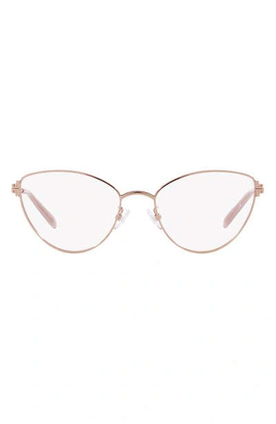 Tory Burch 53mm Cat Eye Optical Glasses In Rose Gold