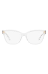 Tory Burch 53mm Rectangular Optical Glasses In Clear