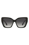 Burberry 55mm Gradient Cat Eye Sunglasses In Grey Gradient