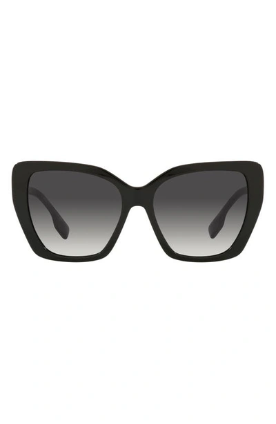 Burberry 55mm Gradient Cat Eye Sunglasses In Grey Gradient